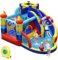 COSTWAY Aufblasbare Hüpfburg mit Gebläse, 6-in-1 Wasserpark mit Rutsche, Planschbecken & Wasserkanone, Outdoor Bouncer Hüpfschloss Springburg für Kinder, Garten, 360 x 290 x 200 cm