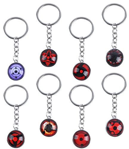 Forninc 8 Stück Anime Schlüsselanhänger, Schlüsselanhänger, Anhänger, Anime Anhänger, Anime Keychain Set, Anhänger Schlüsselring für Schultasche Federmäppchen Schlüssel.