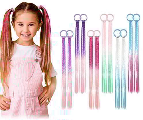 Dreamlover Bunte Haarsträhnen Kinder, Haarsträhnen Mädchen, Haarschmuck Mädchen, 12 Stück