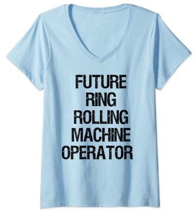 Damen Future Ring Rollmaschine Operator T-Shirt mit V-Ausschnitt