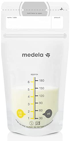 Medela Muttermilch-Aufbewahrungsbeutel, 200 St ck, gebrauchsfertige Muttermilch-Aufbewahrungsbeutel zum Stillen, selbststehende Tasche, platzsparend, flaches Profil, hygienisch vorversiegelt, 170 ml