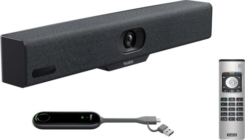 Yealink Konferenzsystem A10-015 – Video Bar A10 + Presentation Pod, 4K Kamera, 120° Weitwinkel, Auto-Framing, AI Noise Cancelling, 8 MEMS Mikrofone, Plug-and-Play, Microsoft Teams kompatibel
