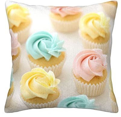 Dekoratives Kissen, Cupcakes-Kissen, 50,8 x 50,8 cm, luxuriöses Kissen für Couch, Schlafsofa