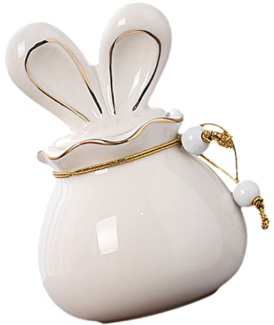 UPKOCH Pot De Conservation Pour Thé Céramique Forme Lapin Avec Couvercle Hermétique Pour Stockage De Poudre Et Épices Récipient Décoratif Pour Cuisine Et Maison