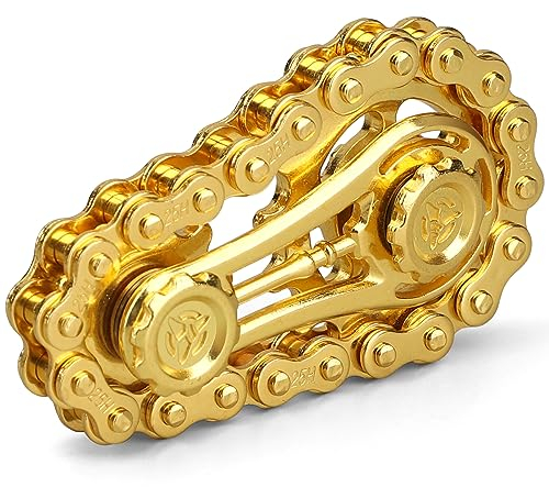 Zahnräder Fidget Kette, Coole Montage Fidget Spinner Ring Spielzeug für Kinder, Metall Fidgeting Fahrrad Kettenräder Würfel, EDC Neuheit Stress Relief Hand Spinner Kinetisches Geschenk für Erwachsene