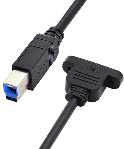 cablecc 5Gbps USB 3.0 Type B Male to Micro USB 3.0 Female Type-B Screw Mount Type Extension Cable 50CM