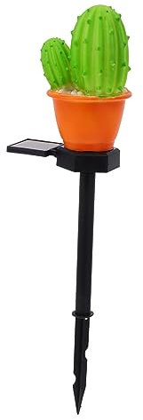 OSALADI Lampe Solaire Décorative Cactus Lampadaire Extérieur Étanche Éclairage de Jardin Pelouse Ornement de Lampe Prise de Terre 1 Pièce Plastique Coloré pour Cour Villa Terrasse