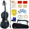Crafteem 1/4 Geige für Anfänger, Erwachsene, Kinder, mit 5 farbigen Griffband, handgefertigt, für Anfänger, Violine, Schwarz, 1/4