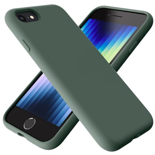 TAXXOE Liquid Silicone Case Compatible with iPhone SE 2020/2022, iPhone 8/7, 4.7 Inch, Soft-Touch, Shockproof, DustProof, Antiskid Full Body Phone Cover for iPhone SE - Cangling Green