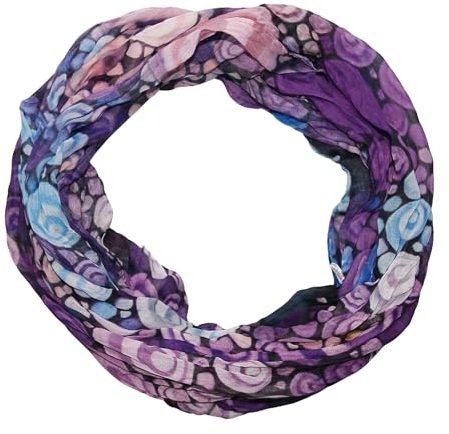 beybey® Trance Edition Damen Seide Loop Schal in herrlichen Farben - ein Seidenschal zum Verlieben (lila)