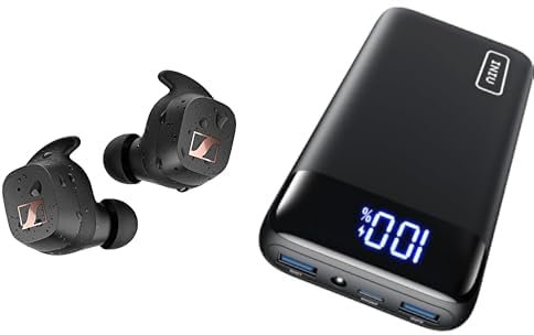 Sennheiser Sport True Wireless Ohrhörer – Bluetooth-In-Ear-Ohrhörer & INIU Power Bank, 20000mAh Power Bank Schnellladefunktion USB C Input & Output