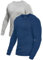 Comfneat Men's 2-Pack Long Sleeve Shirts Cotton Undershirts (Light Grey Melange+Navy 2-Pack, L)