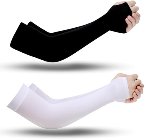 DHWEKU Manicotto Braccio UV Protezione Manicotti di Ghiaccio Raffreddamento moderato Sport Ciclismo pallavolo all'aperto Guidare protettivi Coprire Il Tatuaggio per Donna Uomo