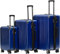 Münicase M816 TSA-Schloss, Dehnungsfuge, Teleskopgriff, Reisekoffer mit 4 Rollen, Hartschale, Große 76cm-Mitte 65cm-Kabinentrolley 55cm, 3er Kofferset,Diamondblau