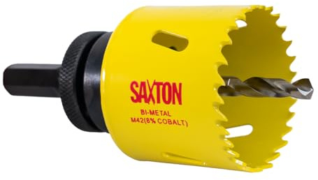 Saxton Scie-cloche M42 HSS bi-métal 8 % cobalt très résistant + mandrin (14 mm - 230 mm) (52 mm + mandrine)