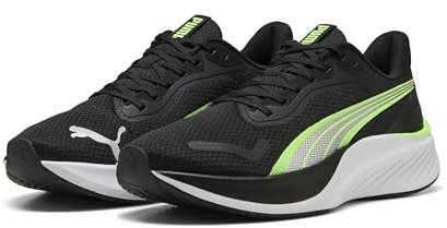 PUMA Pounce Lite, Zapatillas para Correr de Carretera Unisex Adulto, Black-Green Glare, 43 EU