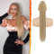 BARSDAR Kordelzug Pferdeschwanz Verlängerung, 66CM Lang Glattes Blond Pferdeschwanz Haarverlängerungen Synthetik Clip Zopf Pferdeschwanz Haarteil für Damen Tägliche (Helles Aschblond Gemischt)