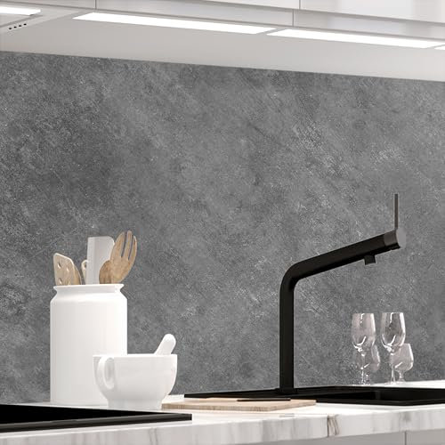 Stickerprofis Küchenrückwand Matt selbstklebend - 20GREY - 1,8mm, Hartkunststoff, alle Untergründe, Spritzschutz, PREMIUM 60 x 500cm