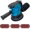 Cordless Brushless Random Orbital Sander, Polishing Machine w/ 12 Sandpapers, Compatible with Makita 18V Battery,Brushless Motor, 6 Speed Control,Ideal for Wood,Polishing,Sanding (Body Only)