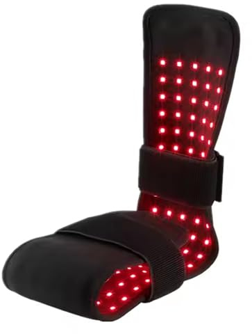 Infrared Light Therapy for Feet, Red Light Therapy Shoe with LED Light, 6 EMS Modes Dual-Effect Treatment Belt 0-30MIN Timer Adjustable Temperature for Body Foot Toes Instep Pain Relief