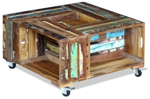 LLEZKBR Möbelstück Couchtisch Massivholz Altholz 70x70x35cm