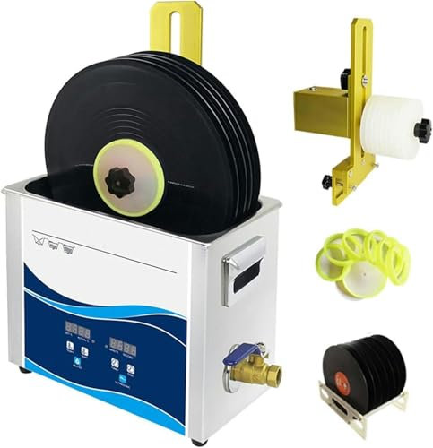 LYJYUJIE Ultraschallreiniger Vinylscheiben, Reinigungsvinylscheiben Mit Heizung Und Einstellbarer Leistung 6,5 L Mit Einstellbarem Timer, Temperatur Und Zeit Für 7 Und 12 Zoll LP -Scheiben ~////