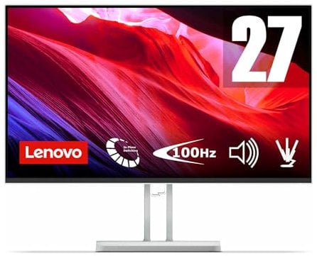 Lenovo L27i-4B 27 Inch PC Monitor | FHD, 1080p, 48-100Hz, IPS, 4ms, VGA and HDMI