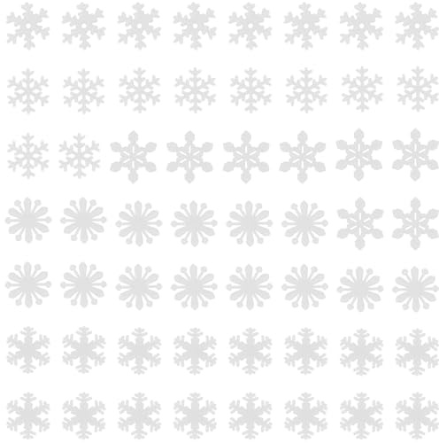 LNQ LUNIQI 3D Weihnachten Schneeflocken Fensterbilder Leuchtend, 50 Stück Wiederverwendbar Fluoreszierende Schneeflocken Klein, Deko Fenster Schneeflocken Aufkleber für Heimdekoration Wand Glas, Weiß