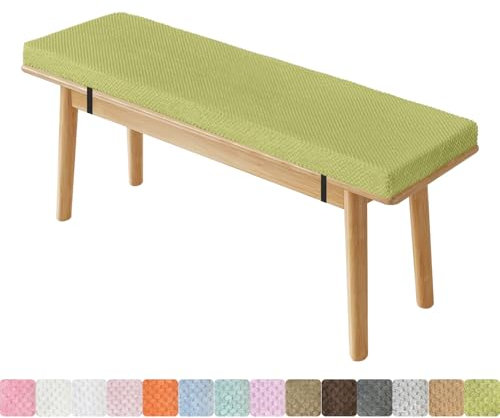 Lsjoaw Bankauflage Sitzkissen Mit 2 Spanngurten Bequeme Waschbare Rutschfestes Sitzauflagen Sitzbank Auflage Bank Outdoor Sitzauflage 100X40X5CM FruchtgrüN