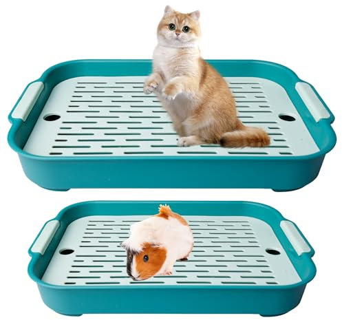 Inodoro para gatos de conejo, 2 tamaños con filtro de limpieza, jaula de conejo, inodoro para hámster, orinal para mascotas, inodoro de conejos, inodoro para animales pequeños