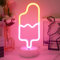 JEMESI Neonschilder mit Halterungsbasis, Eiscreme-Nachtlicht, Batterie/USB, LED-Tischdekoration für Schlafzimmer, Geburtstag, Hochzeit, Festival, Dekoration
