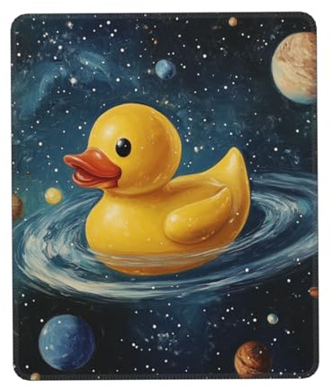 DFJMASFKOL Tapis de souris pour ordinateur portable, clavier d'ordinateur et tapis de souris motif canard galaxie 21 x 26 cm