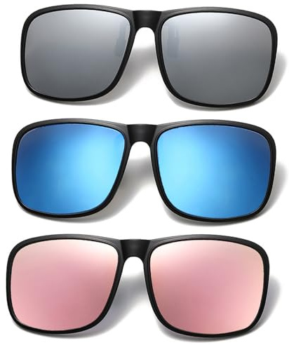 Hifot Clip Solaire, clip lunettes de soleil Polarisées, surlunettes de soleil pour Hommes Femmes pour la Conduite et les Activités de plein air