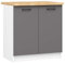 BDW - Küchenschrank - Schrank Küche mit Türen und Arbeitsplatte - Schrank 80 cm breit, 85 cm hoch - Küchenschränke Einzeln, Küchenmöbel Einzelteile (Weiß/Grau)