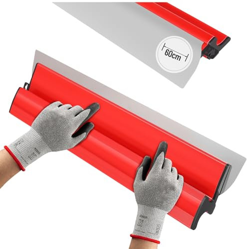 Set di spatole per superfici, lama in acciaio inox da 60 cm, manico ergonomico in lega di alluminio a forma di Z, set di attrezzi da costruzione, per intonacatura, pareti