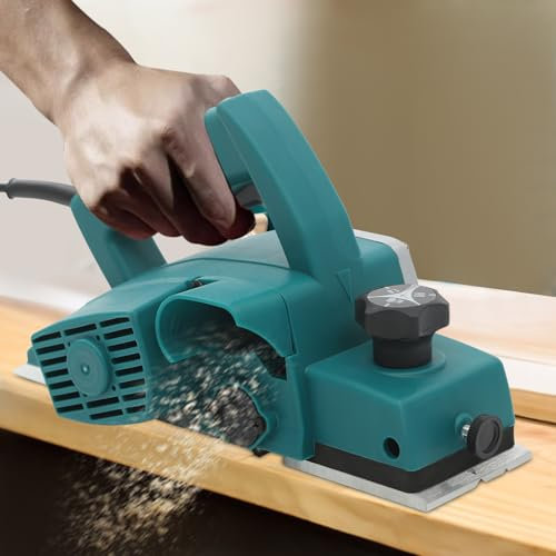DSYOGX Elektrohobel, 600W Elektrische Handhobelmaschine, 0-2mm Hobeltiefe, Hobelmaschine Hobel Holzhobel für professionelle oder allgemeine Holzarbeiter, Künstler und kreative Studios, Grün