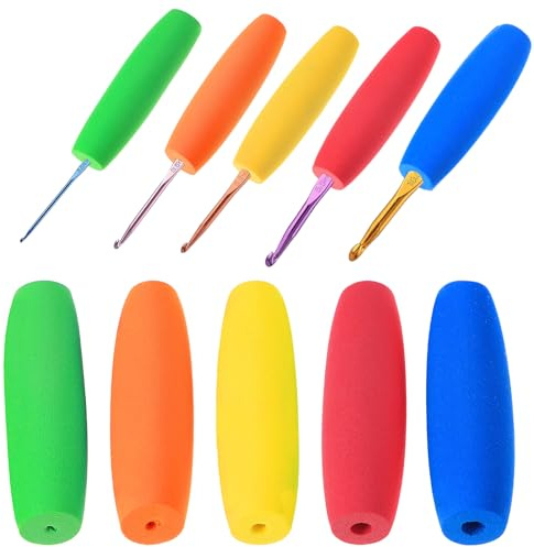 10 Stück Häkelnadelgriff,EVA-Schaumstoff Häkelnadelgriff,Ergonomischer Häkelnadel Griff,Rutschfest Häkel Zubehör,für Anfänger Und Erfahrene Häkelliebhaber