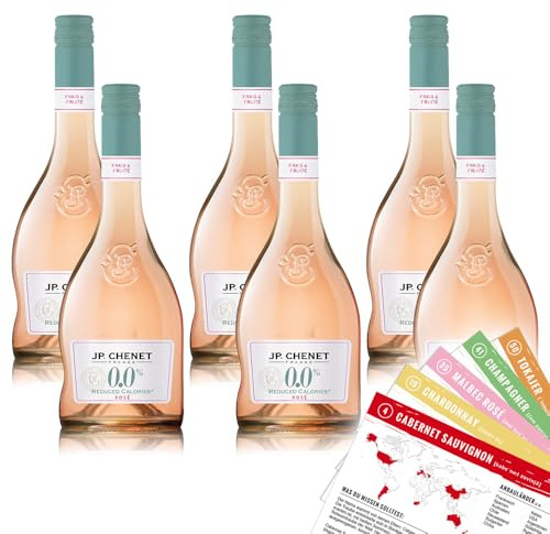 JP.Chenet 0,0% Rosé, alkoholfrei, sortenreines Weinpaket + VINOX Winecards (6x0,75l)
