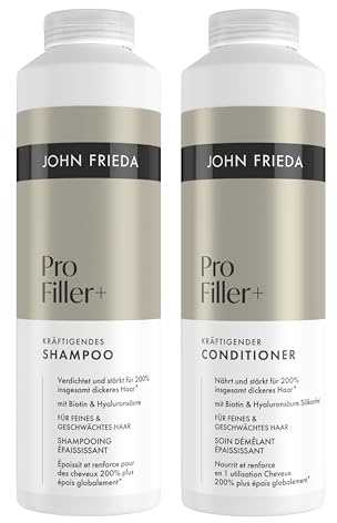 John Frieda PROfiller+ Set - Shampoo, 500ml & Conditioner, 500ml - Für feines, dünnes Haar - Für mehr Fülle und Volumen