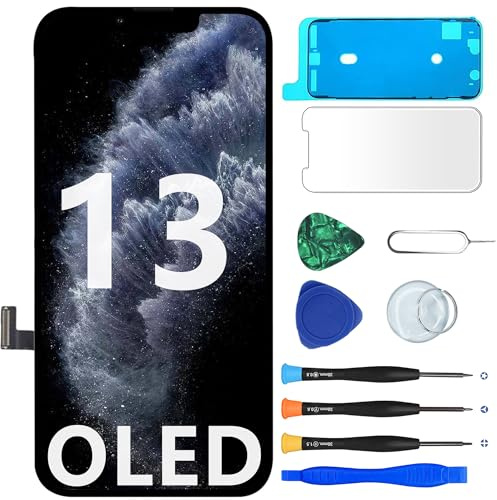 MP+ OLED for iPhone 13 Screen Replacement, [Face ID] [3D Touch] FHD Retina Display Digitizer Screen Assembly with Repair Tools Kit and Waterproof Adhesive