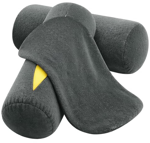 LYCN 2er Pack Nackenrollenbezüge mit Reißverschluss, 15x40cm Dicker Gefütterter Bezug für Nackenrolle, weich waschbar Nackenrolle mit Bezug für Nacken, Knie & Beine · als Lagerungsrolle