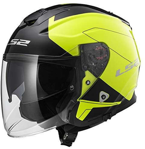 Casco moto LS2 INFINITY BEYOND Nero HI-VIS Giallo, Nero/Giallo, XS