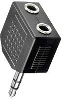 BestPlug Répartiteur Audio stéréo Aux in Out Adaptateur Y Splitter Doux, 1 fiche Jack 3,5 mm mâle vers Double Prise Jack 3,5 mm Femelle Femelle Femelle, Noir (modèle amélioré v1.24)