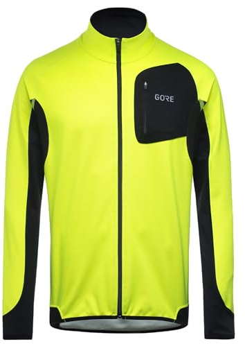 GORE WEAR Herren R3 Partial Windstopper Shirt, Neon Yellow/Black, XXL EU