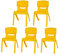 TOYO 5x Children Strong Stackable Kids Plastic Chairs Picnic Party Garden Nursery Club Indoor Outdoor (Yellow)