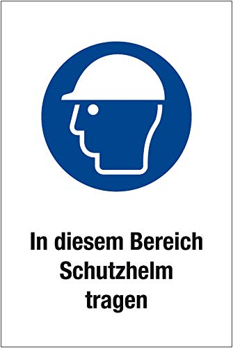 Gebotsschild In diesem Bereich Schutzhelm tragen - Aluminium - 20x30 cm