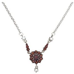 Gerry Eder 15.0290 Damen Collier Sterling-Silber 925 Silber Rot Granat 48 cm