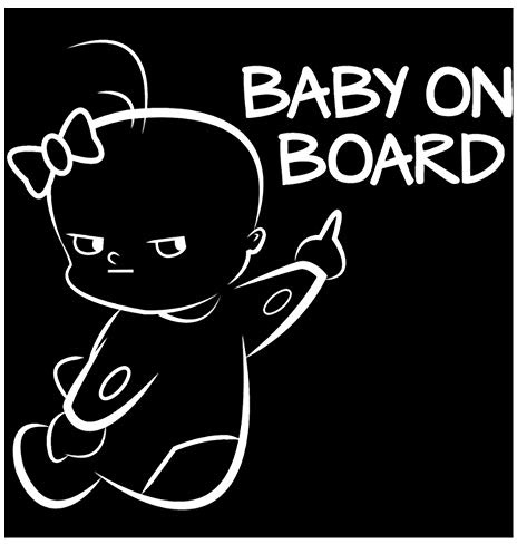 EROSPA® Auto-Aufkleber KFZ - Baby On Board - Car-Sticker (Silber)