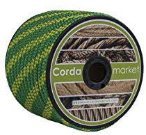 Cordamarket Cuerda Driza 10 mm x 25 m o 50 m – Poliéster Doble Trenzado, 1500 kg de Resistencia, Alta Visibilidad Amarillo/Verde