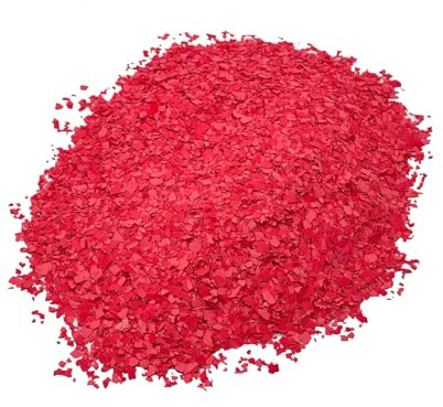 BEKATEQ Farbchips in Erdbeerrot 1kg, Dekochips, Farbflocken für Epoxidharz Bodenbeschichtung, 1K & 2K PU Bodenfarbe, Alkydharz Betonfarben - Garagenböden, Keller, Wohnraum, Werkstatt BK-130